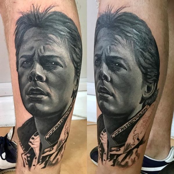 Doc from Back to the Future inspired tattoo on the