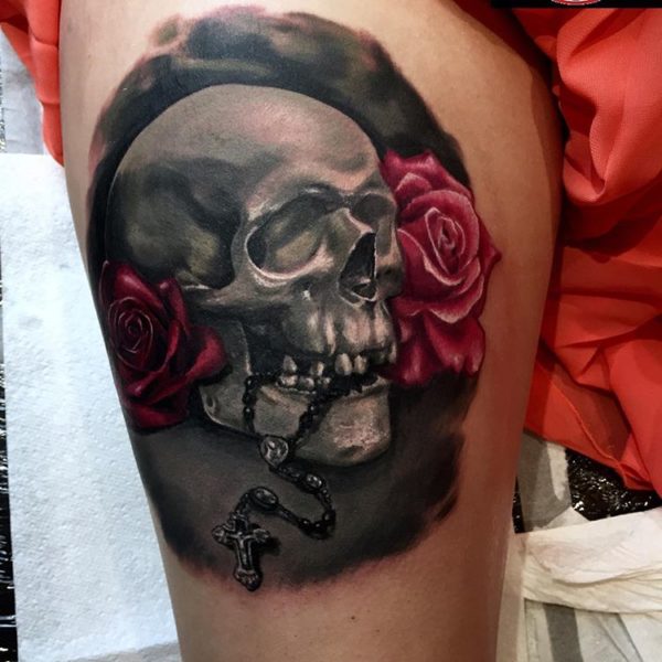 Scull, Rosary & Roses