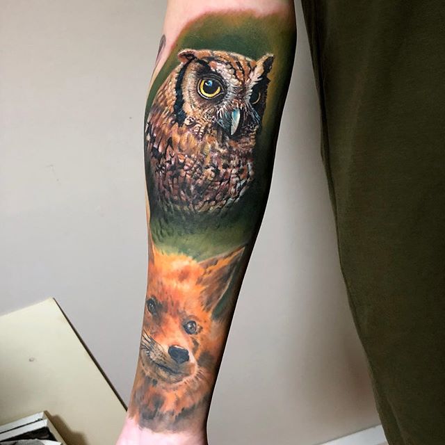 Tattoo uploaded by JenTheRipper  Embroidery tribute with a cosmic owl  tattoo by Amy Victoria Savage AmyVictoriaSavage dotwork animal  embroidery cosmic owl negativespace  Tattoodo