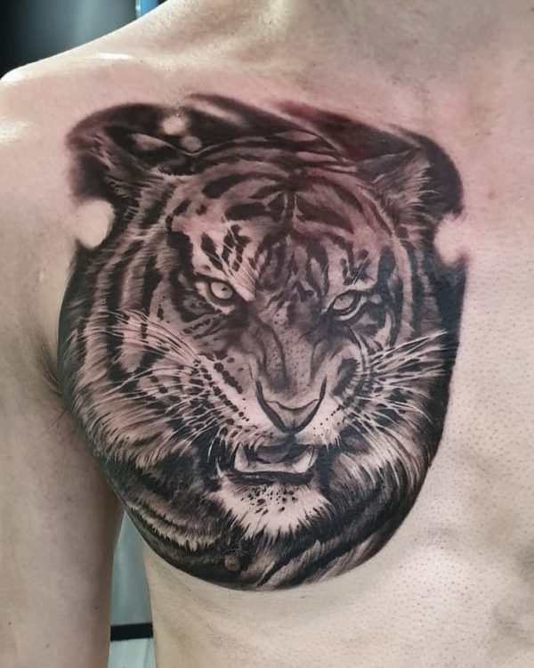 American Traditional Tiger Head Tattoo  Ink Master  Jack Daniels   YouTube