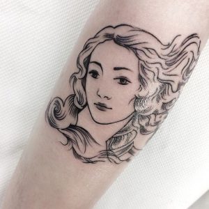 The Birth of Venus tattoo on arm