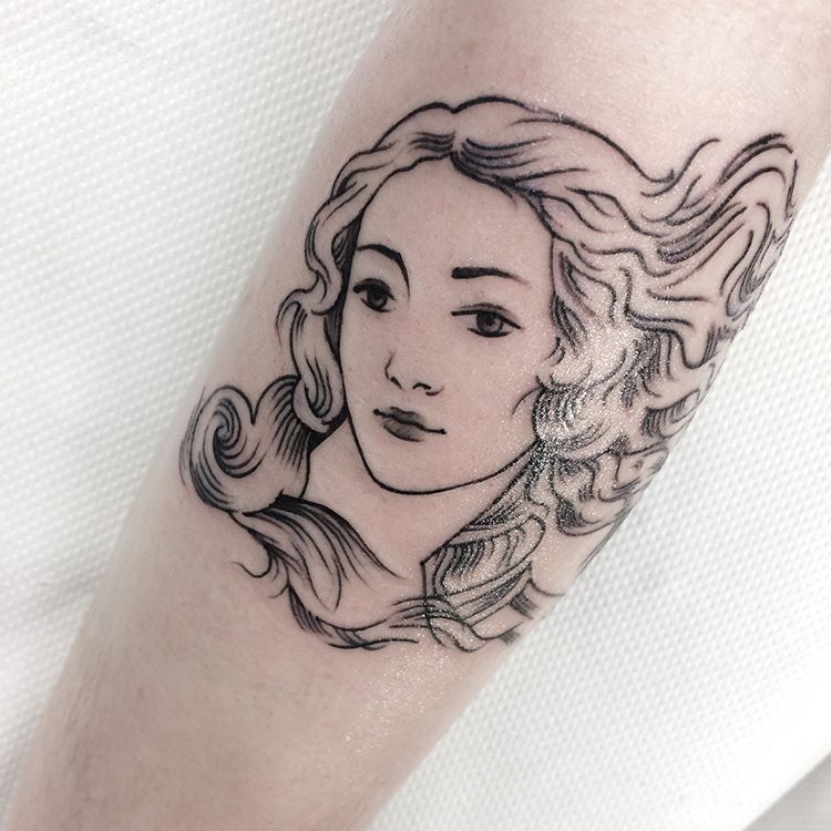Rebirth tattoo inspired by the birth of Venus by Botticelli Done by Anna  Kustova at Sedna Tattoo Studio in Lewes DE  rtattoos