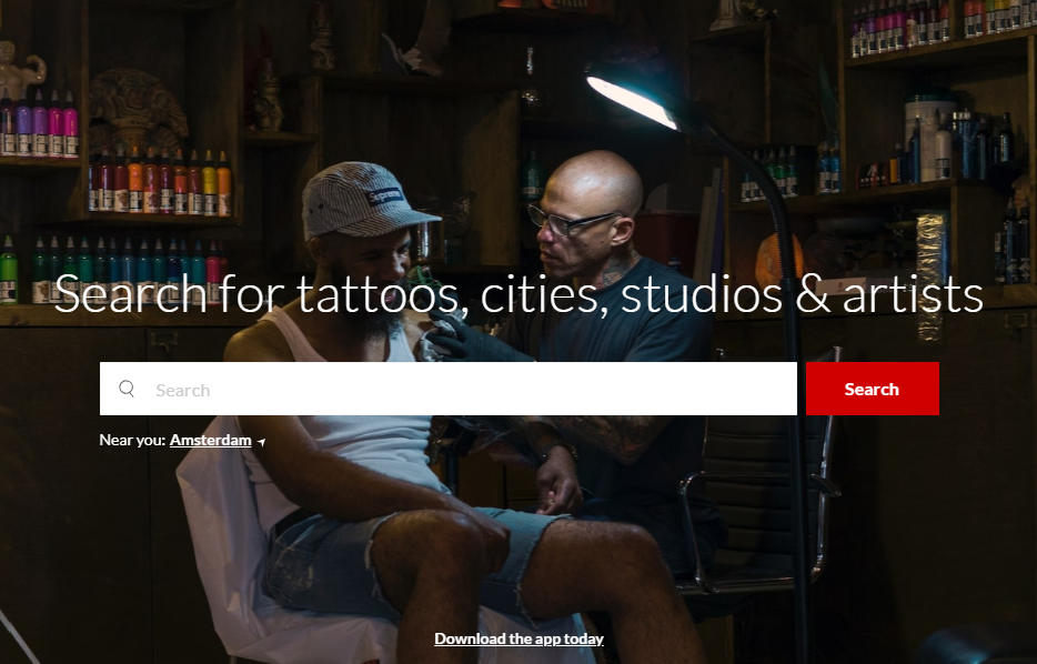 tattoodo website homepage