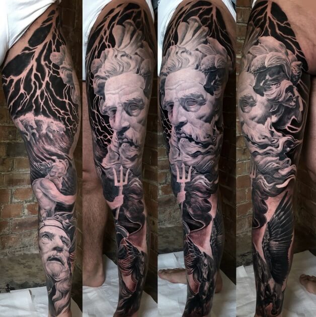 Tattoo uploaded by Alo Loco Tattoo • Portrait of Odin, Viking God of War in  black and grey realism, London, UK