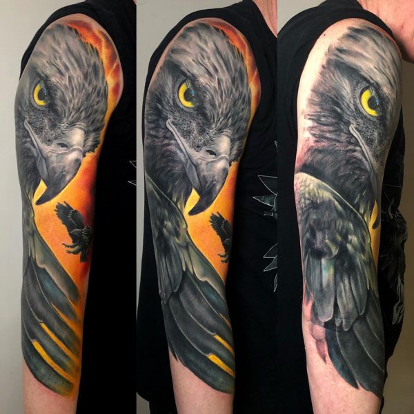 Very fun Polish eagle sleeve done on a great client 1 more sitting Drawn  and tattooed by Goose ott oldtownsaginaw svsu delta saginaw  By  OLD TOWN TATTOO  Facebook