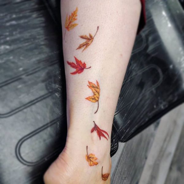 15 Adorable Leaf Tattoos On Wrist  Tattoo Designs  TattoosBagcom